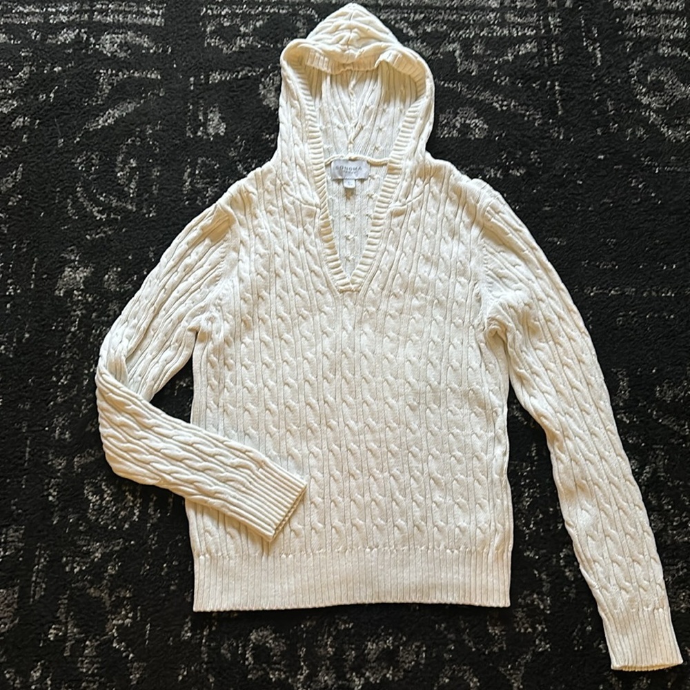 Sonoma Cream V-Neck Sweater for Women